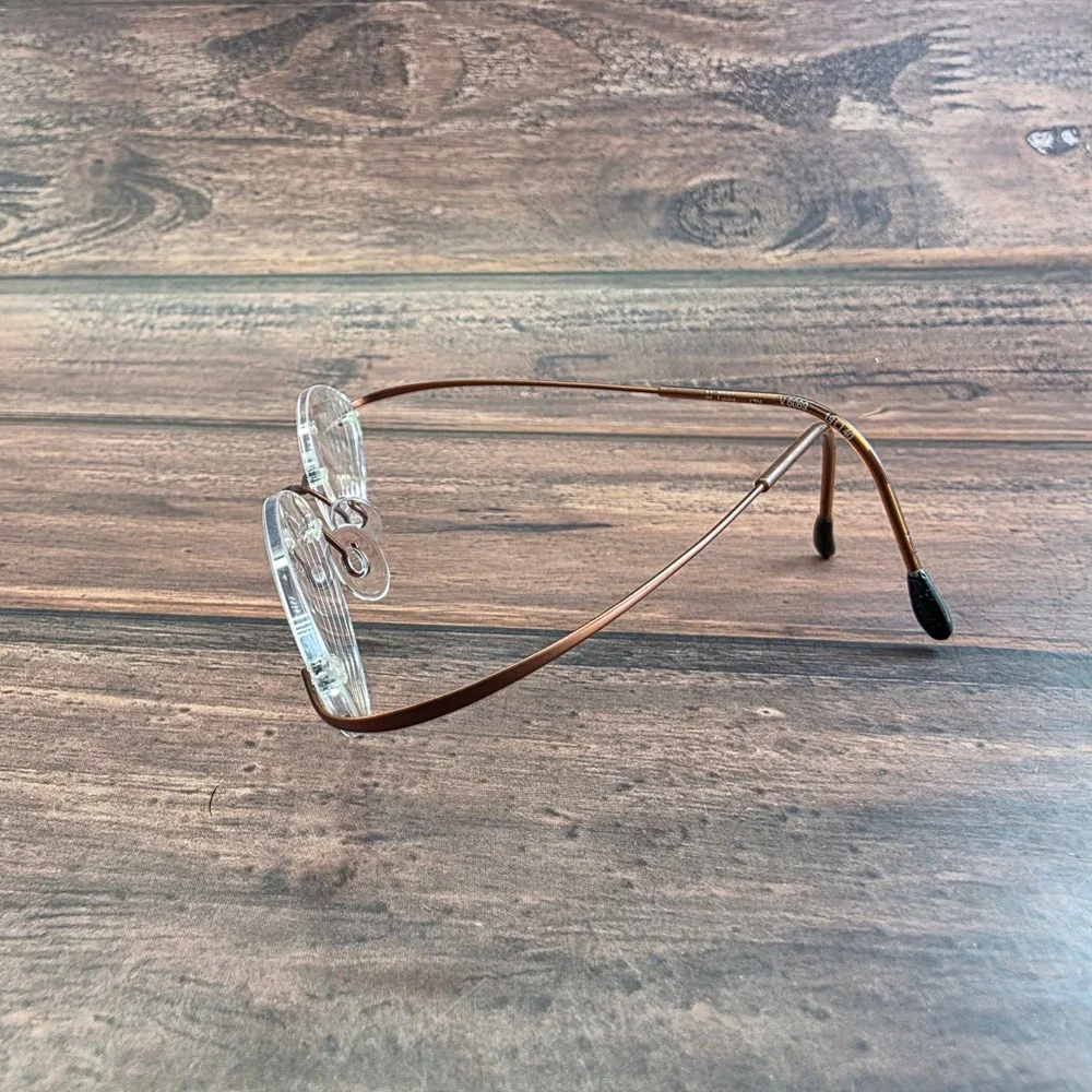 Silhouette V 6069 Rimless Eyeglasses Bronze Cat Eye Frames Austria 19-140-40